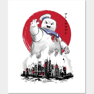 Marshmallow man sumi-e Posters and Art